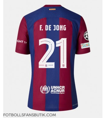 Barcelona Frenkie de Jong #21 Replika Hemmatröja Damer 2023-24 Kortärmad